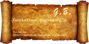 Gestetner Barnabás névjegykártya